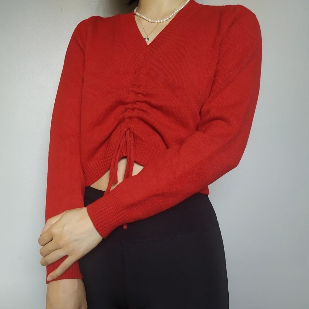 Ruched Knit Sweater